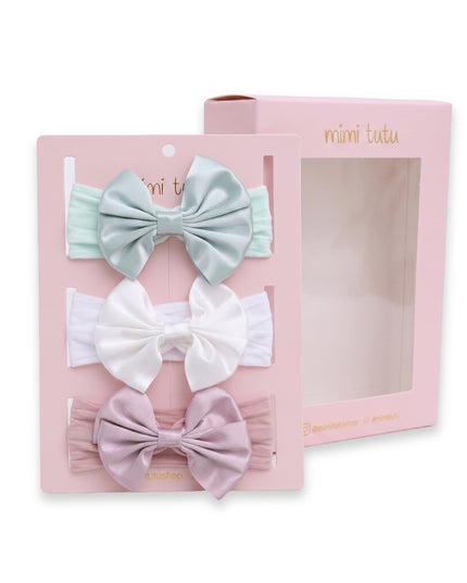 kids atelier mimi tutu Multicolor Elastic Bow Headband Set
