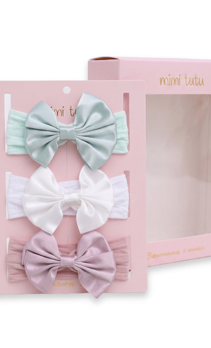 kids atelier mimi tutu Multicolor Elastic Bow Headband Set