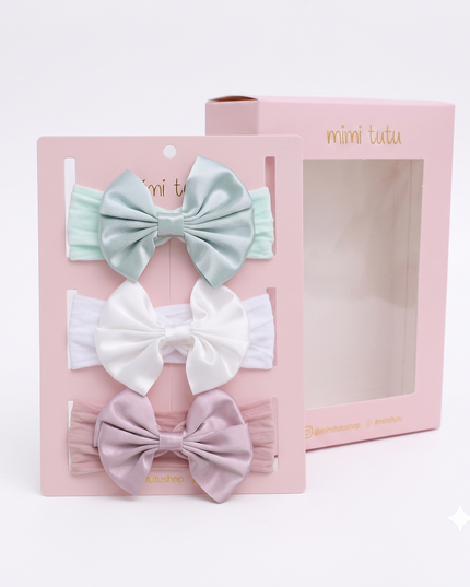 kids atelier mimi tutu Multicolor Elastic Bow Headband Set
