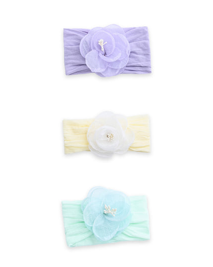 Kids atelier mimi tutu Multicolor Elastic Flower Headband Set