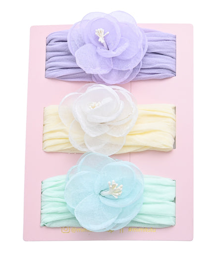 Kids atelier mimi tutu Multicolor Elastic Flower Headband Set