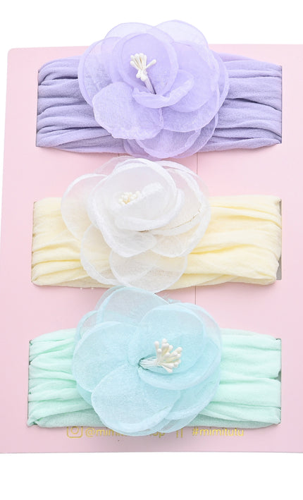 Kids atelier mimi tutu Multicolor Elastic Flower Headband Set