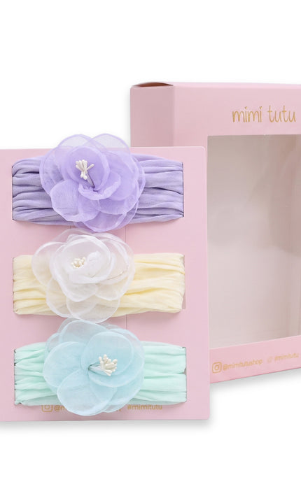 Kids atelier mimi tutu Multicolor Elastic Flower Headband Set