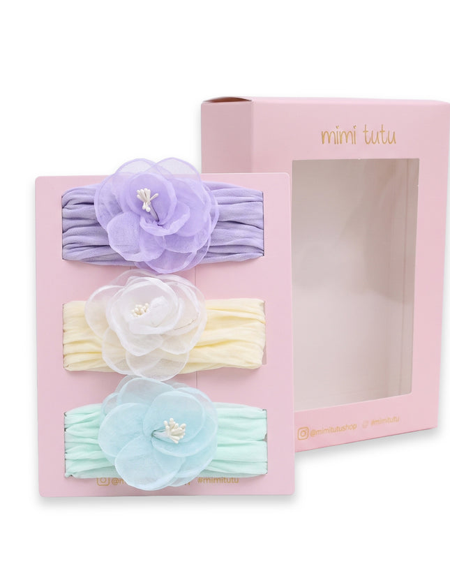 Kids atelier mimi tutu Multicolor Elastic Flower Headband Set