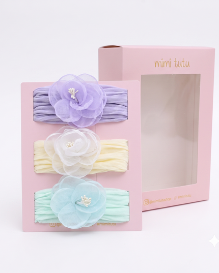Kids atelier mimi tutu Multicolor Elastic Flower Headband Set