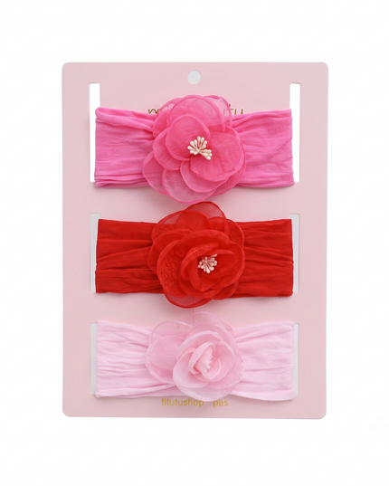 Kids atelier mimi tutu Multicolor Elastic Flower Headband Set