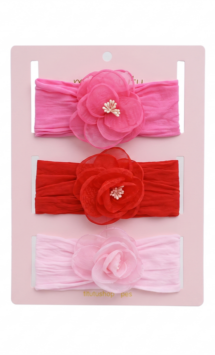 Kids atelier mimi tutu Multicolor Elastic Flower Headband Set