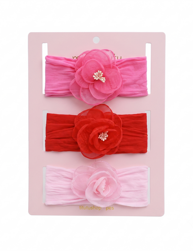 Kids atelier mimi tutu Multicolor Elastic Flower Headband Set