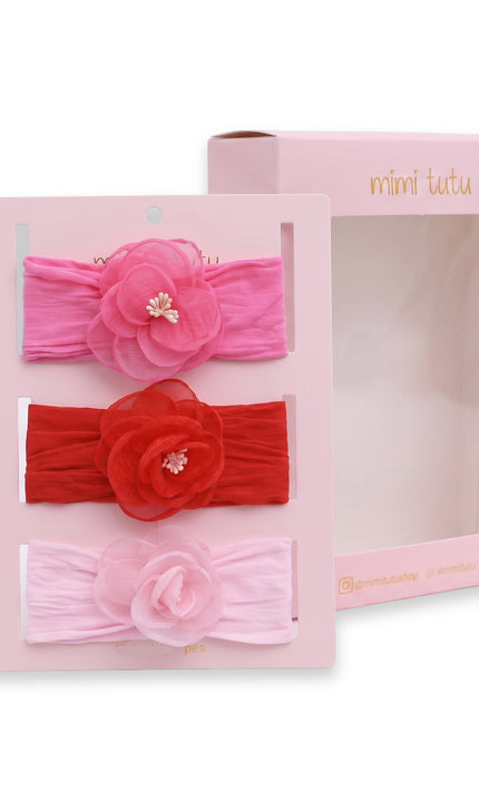 Kids atelier mimi tutu Multicolor Elastic Flower Headband Set