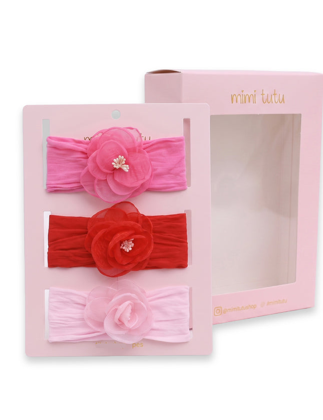 Kids atelier mimi tutu Multicolor Elastic Flower Headband Set