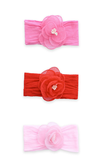 Kids atelier mimi tutu Multicolor Elastic Flower Headband Set