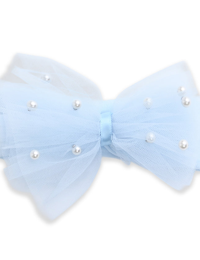 kids atelier mimi tutu Multicolor Elastic Tulle Pearl Bow Headband Set