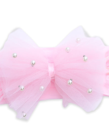 kids atelier mimi tutu Multicolor Elastic Tulle Pearl Bow Headband Set