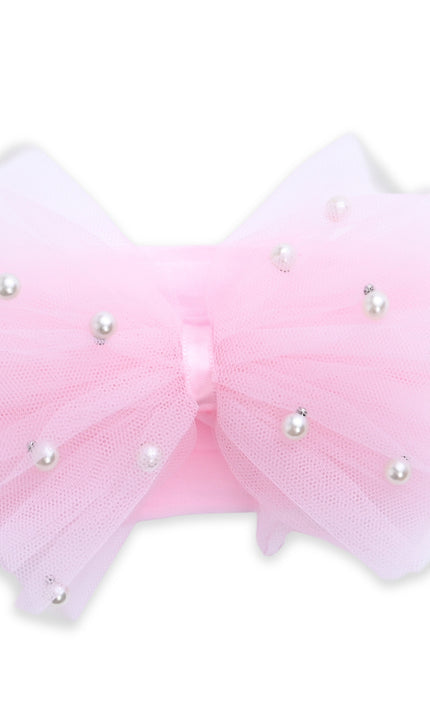 kids atelier mimi tutu Multicolor Elastic Tulle Pearl Bow Headband Set