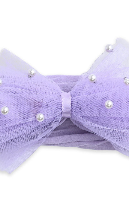 kids atelier mimi tutu Multicolor Elastic Tulle Pearl Bow Headband Set