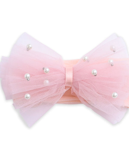 kids atelier mimi tutu Multicolor Elastic Tulle Pearl Bow Headband Set