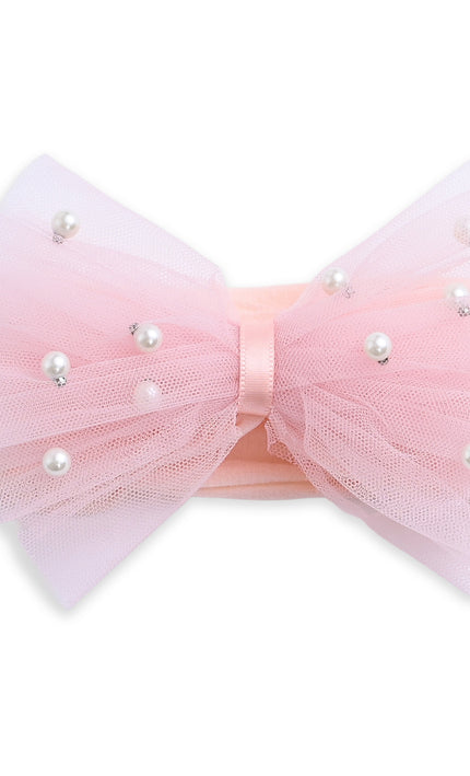 kids atelier mimi tutu Multicolor Elastic Tulle Pearl Bow Headband Set