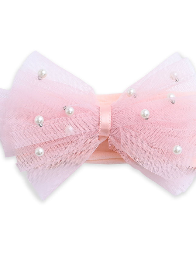 kids atelier mimi tutu Multicolor Elastic Tulle Pearl Bow Headband Set