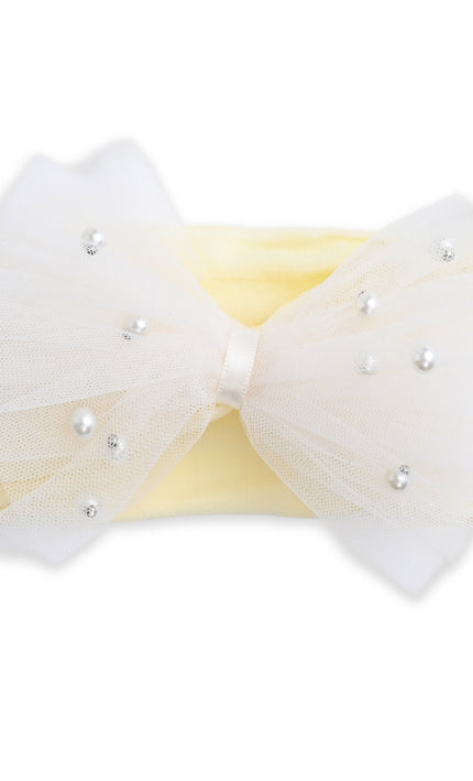 kids atelier mimi tutu Multicolor Elastic Tulle Pearl Bow Headband Set
