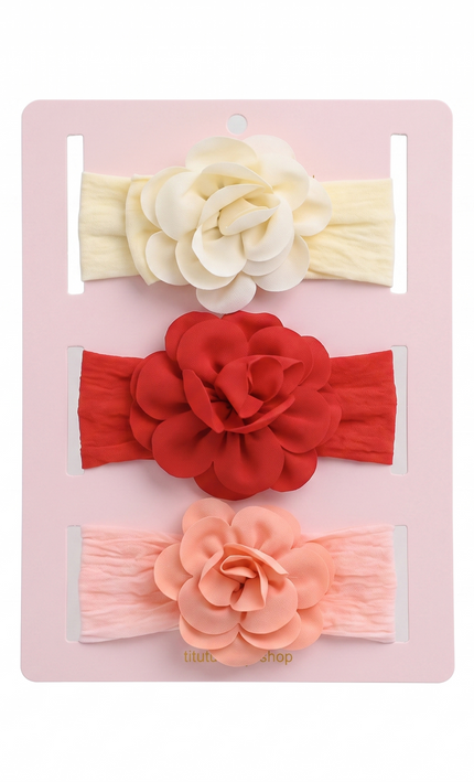 kids atelier mimi tutu Multicolor Floral Elastic Headband Set