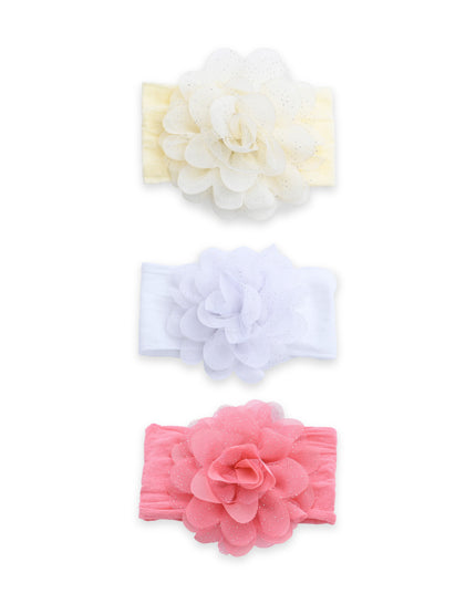 kids atelier mimi tutu Multicolor Elastic Glitter Floral Headband Set