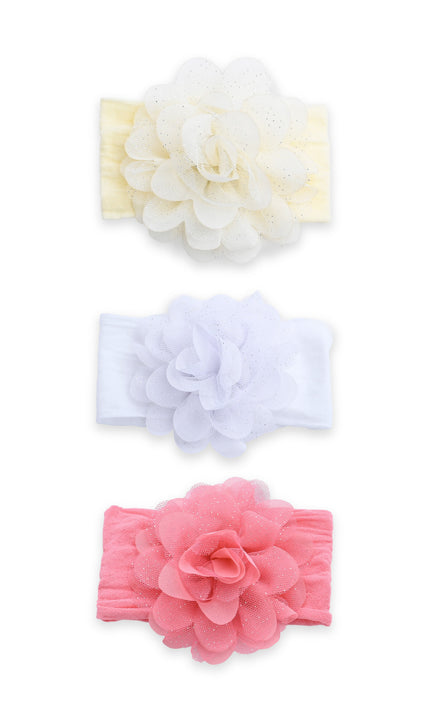 kids atelier mimi tutu Multicolor Elastic Glitter Floral Headband Set