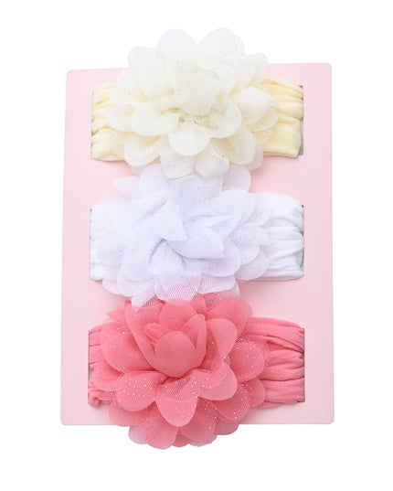 kids atelier mimi tutu Multicolor Elastic Glitter Floral Headband Set