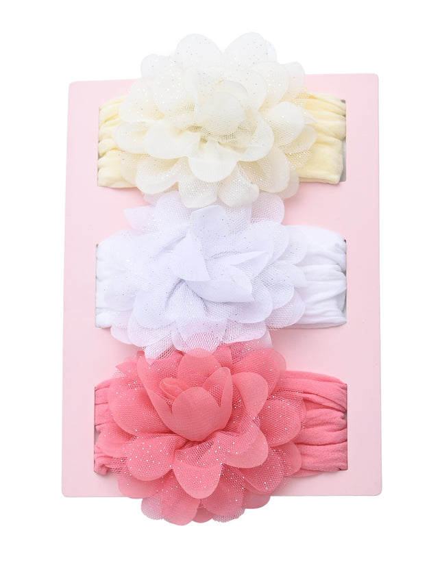 kids atelier mimi tutu Multicolor Elastic Glitter Floral Headband Set