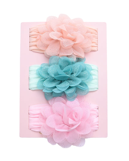 kids atelier mimi tutu Multicolor Elastic Glitter Floral Headband Set