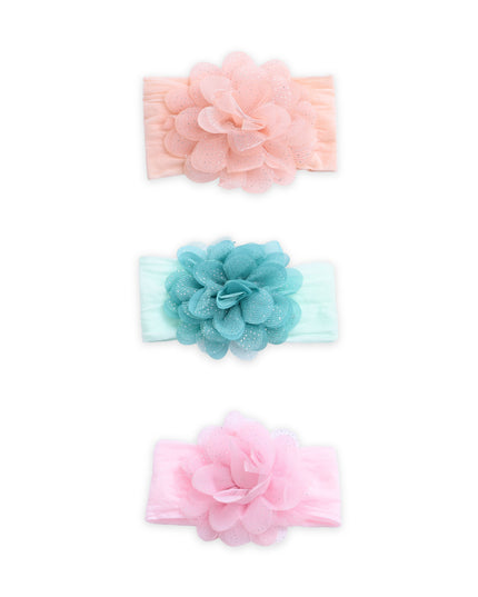 kids atelier mimi tutu Multicolor Elastic Glitter Floral Headband Set