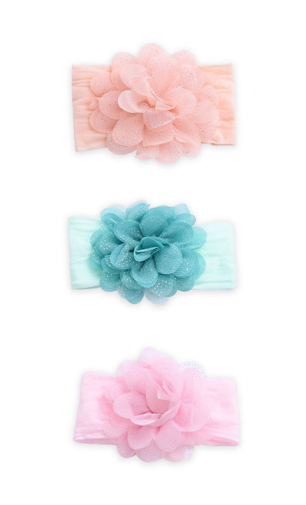 kids atelier mimi tutu Multicolor Elastic Glitter Floral Headband Set