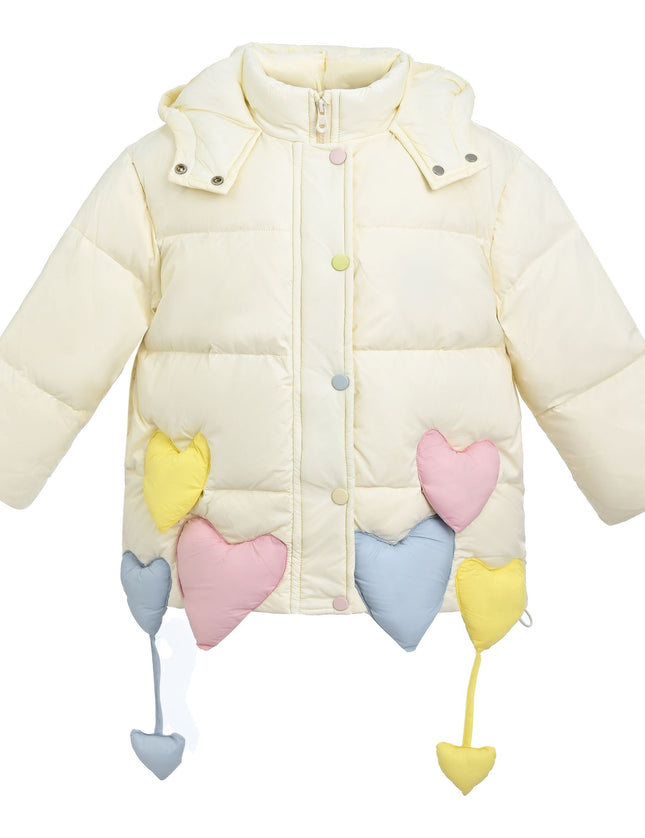 kidsatelier-mimi-tutu-Cream-Heart-Charm-Puffer-Jacket