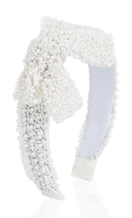 Kids atelier mimi tutu White Pearl Bow Headband