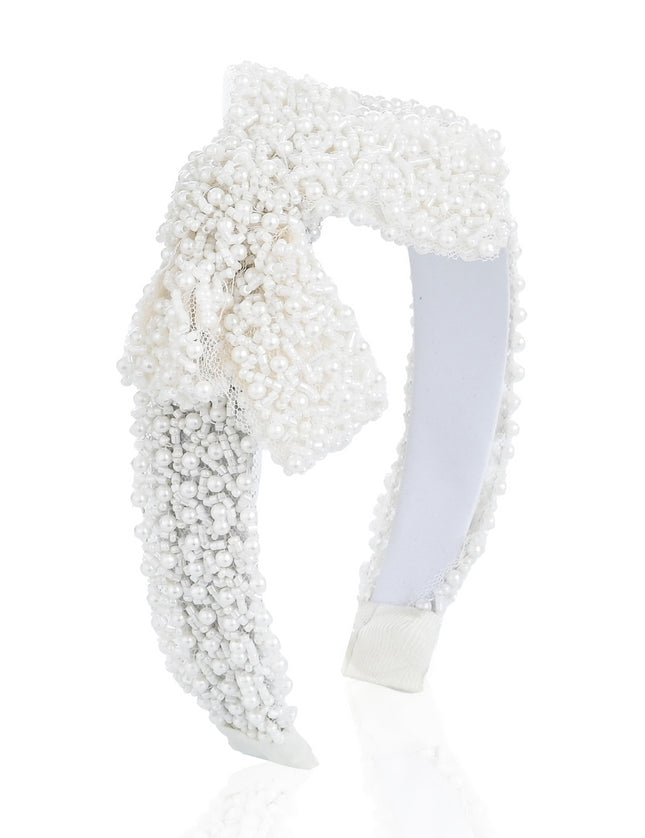 Kids atelier mimi tutu White Pearl Bow Headband