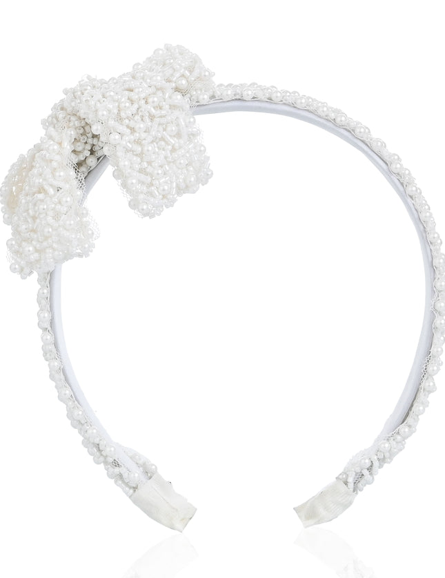 Kids atelier mimi tutu White Pearl Bow Headband