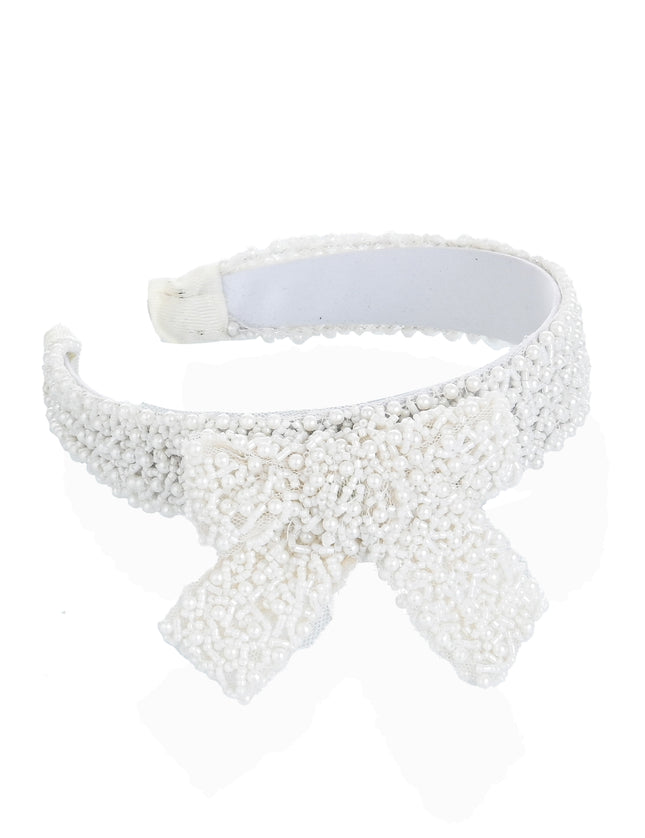 Kids atelier mimi tutu White Pearl Bow Headband