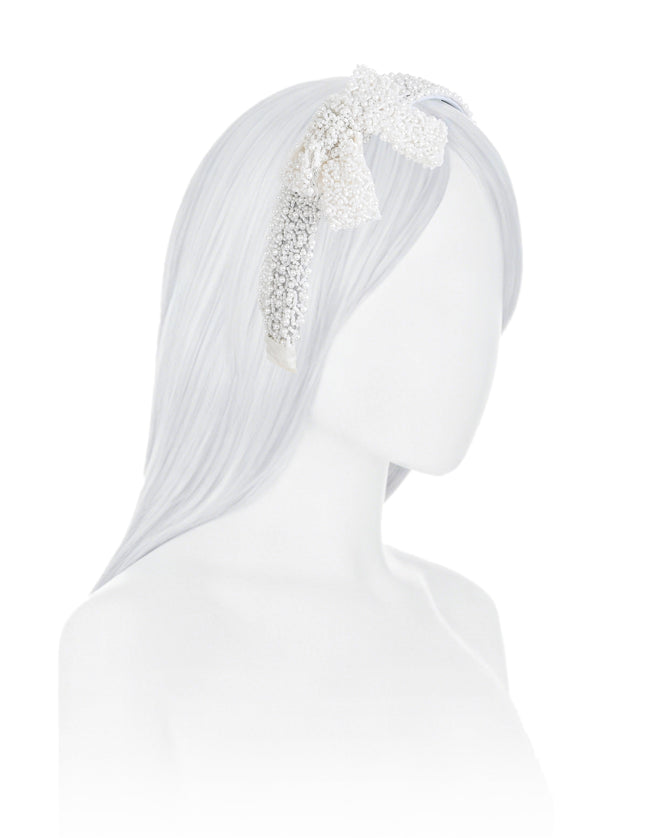 Kids atelier mimi tutu White Pearl Bow Headband