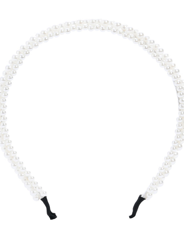 kids atelier mimi tutu Pearl Double-Row Headband