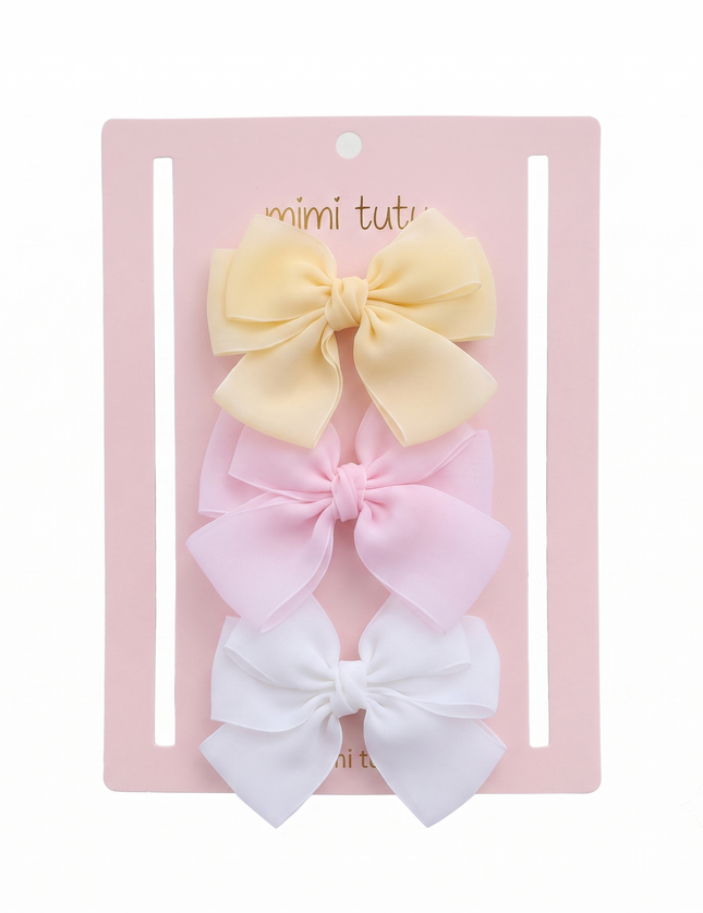 kids atelier mimitutu Multicolor Classic Bow Trio Set