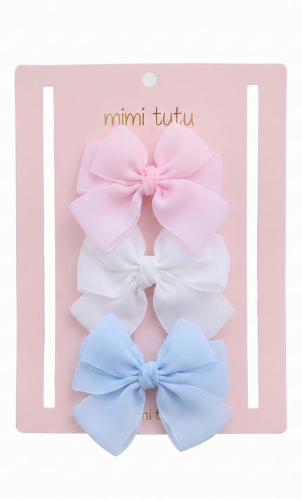 Multicolor Classic Bow Trio Set