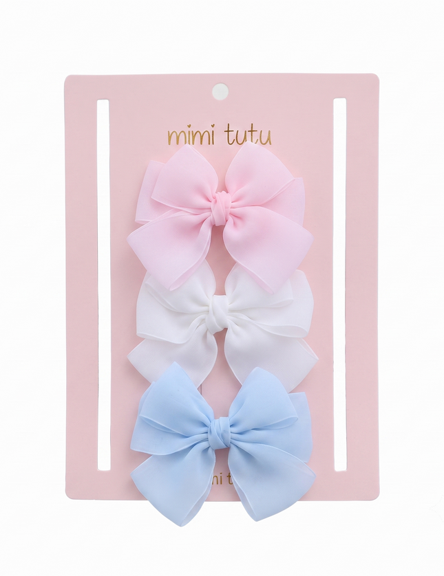 Multicolor Classic Bow Trio Set