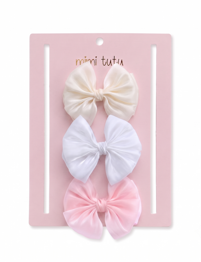 kids atelier mimi tutu Multicolor Satin Bow Clip Set