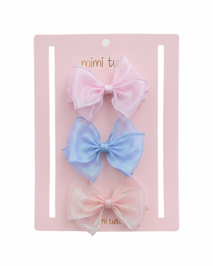 kids atelier Mimi Tutu Multicolor Glitter Bow Hair Clip Set