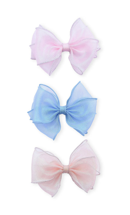 kids atelier Mimi Tutu Multicolor Glitter Bow Hair Clip Set