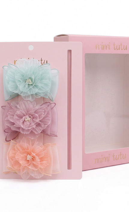 kids atelier mimi tutu Multicolor Flower Hair Clip Set
