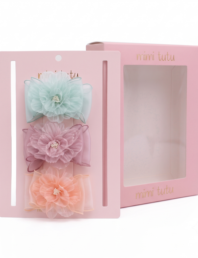 kids atelier mimi tutu Multicolor Flower Hair Clip Set