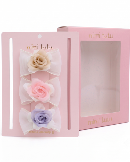 kids atelier mimi tutu Multicolor Rose Accent Bow Set