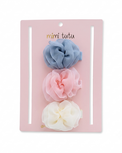 kids atelier mimi tutu Multicolor tulle Bow Hair Clip Set