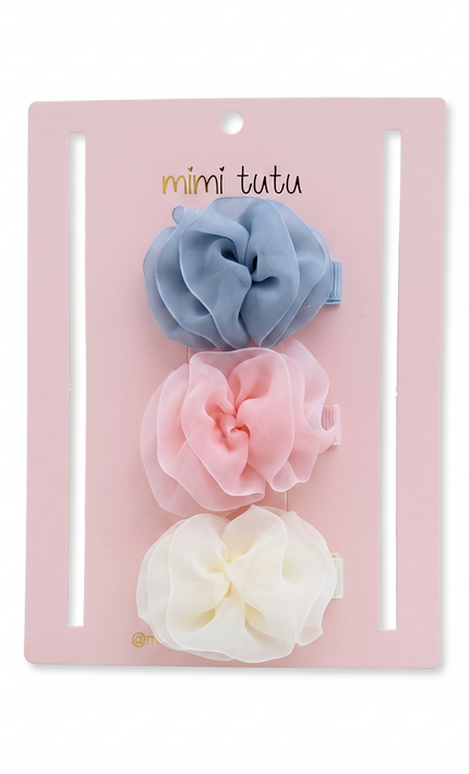 kids atelier mimi tutu Multicolor tulle Bow Hair Clip Set