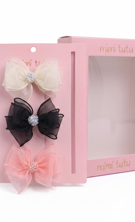 kids atelier mimi tutu Multicolor Crystal Accent Bow Set  